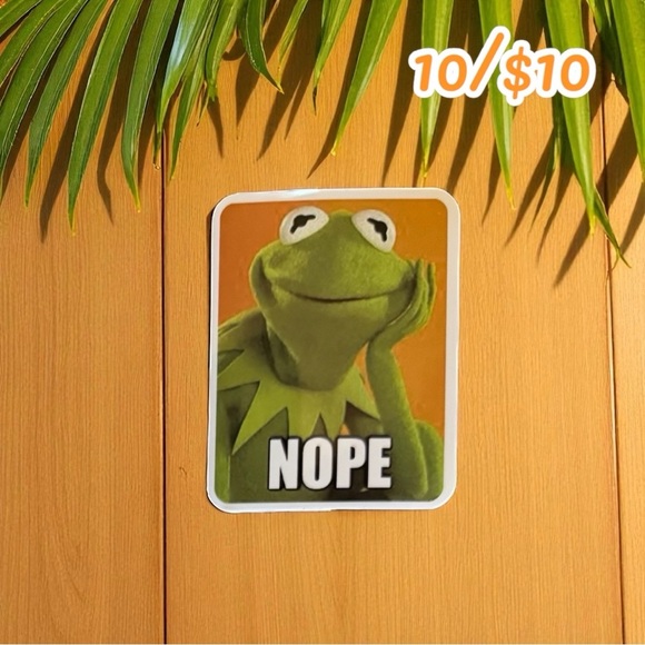 Kermit the Frog “Nope” Vinyl Sticker – Funny Meme Design - Picture 1 of 1